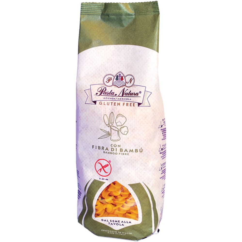 Gule glutenfri pastaskruer - bambusfibre